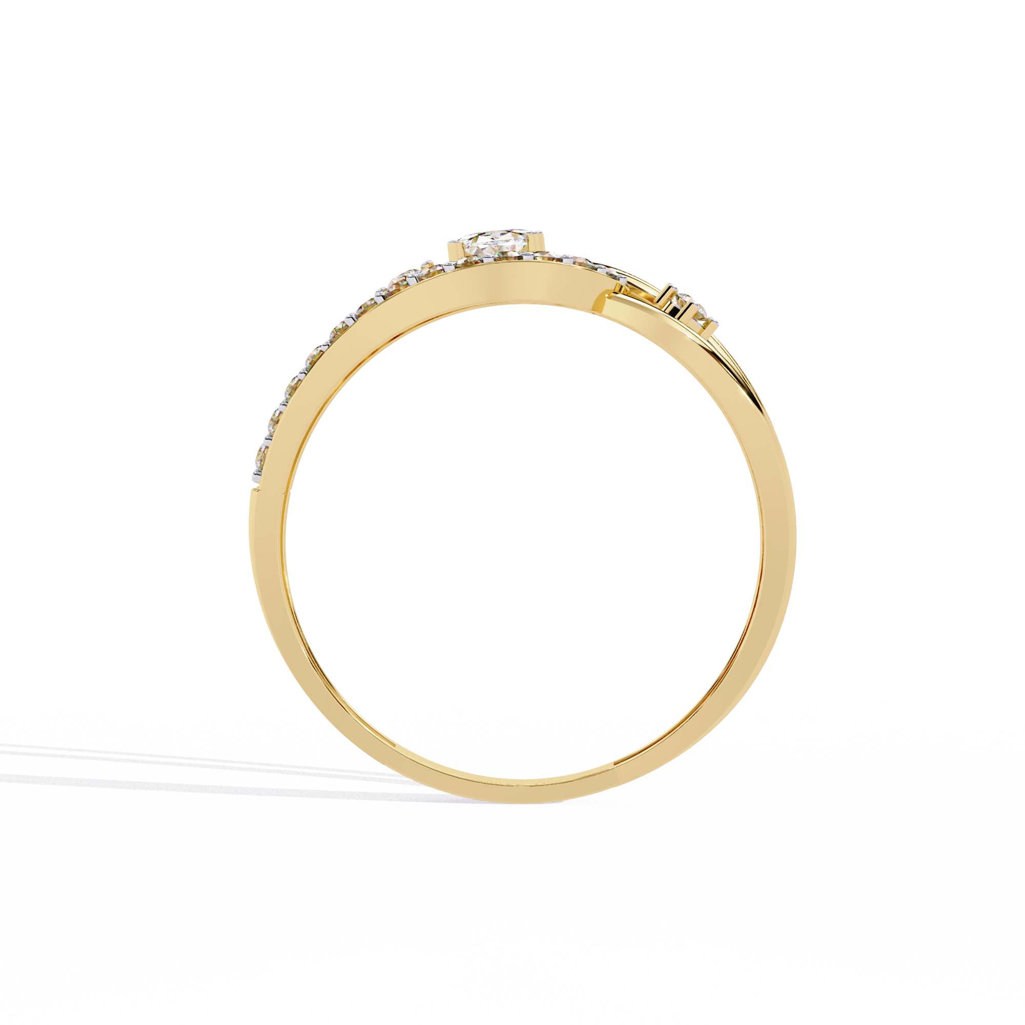 Solitairekart-0.34 CT Lab Grown Oval Diamond Link Halo Ring
